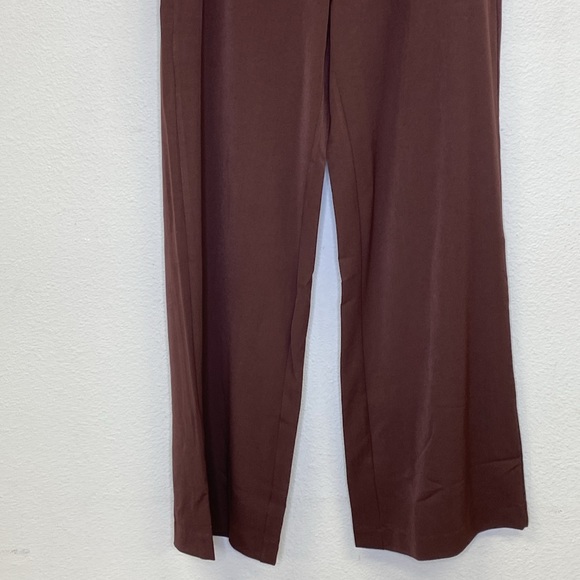 WeWoreWhat Low Rise Suiting Twill V Pant Ribbed Cacao Large NWT - Picture 5 of 15